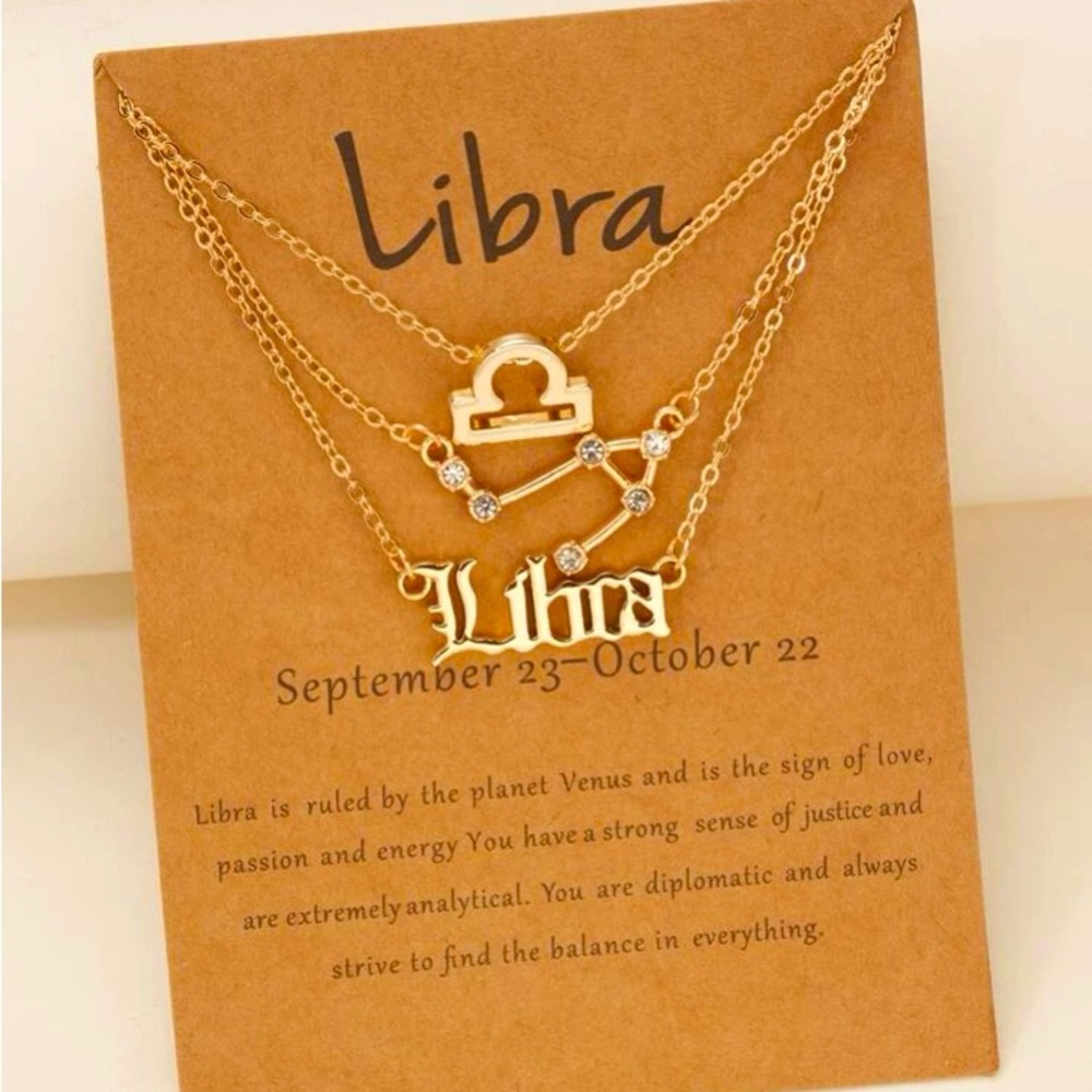Libra constellation 3-piece necklaces Zodiac Sign